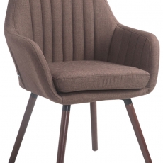 Jedálenská stolička s podrúčkami Fiona textil, nohy orech - 1
