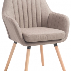 Jedálenská stolička s podrúčkami Fiona textil, prírodné nohy - 5