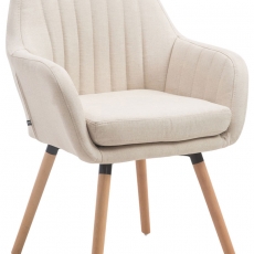 Jedálenská stolička s podrúčkami Fiona textil, prírodné nohy - 2