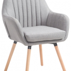 Jedálenská stolička s podrúčkami Fiona textil, prírodné nohy - 3