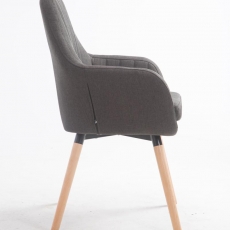 Jedálenská stolička s podrúčkami Fiona textil, prírodné nohy - 8