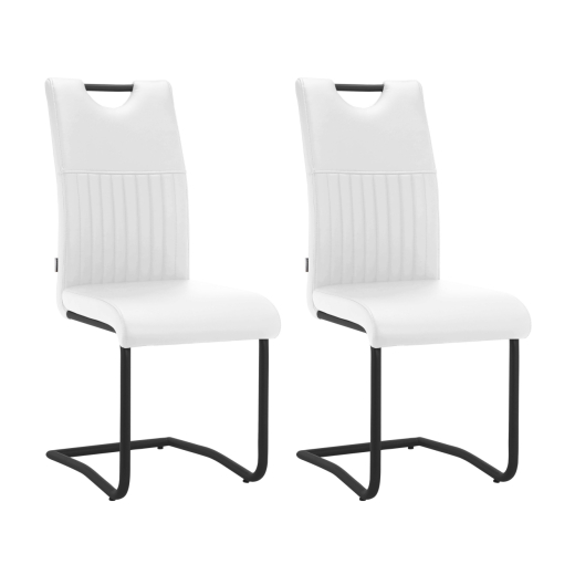 Jedálenská stolička Sakai (SET 2 ks), syntetická koža, biela - 1