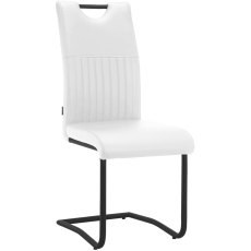 Jedálenská stolička Sakai (SET 2 ks), syntetická koža, biela - 4