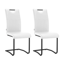 Jedálenská stolička Sakai (SET 2 ks), syntetická koža, biela