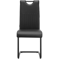 Jedálenská stolička Sakai (SET 2 ks), syntetická koža, čierna - 2