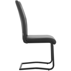 Jedálenská stolička Sakai (SET 2 ks), syntetická koža, čierna - 3