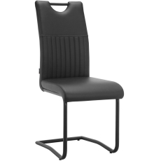 Jedálenská stolička Sakai (SET 2 ks), syntetická koža, čierna - 4
