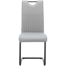 Jedálenská stolička Sakai (SET 2 ks), syntetická koža, sivá - 2