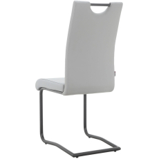 Jedálenská stolička Sakai (SET 2 ks), syntetická koža, sivá - 6
