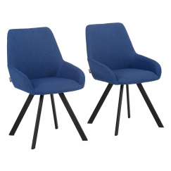 Jedálenská stolička Salem (SADA 2 ks), tkanina, modrá