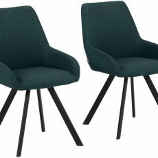 Jedálenská stolička Salem (SADA 2 ks), tkanina, tmavo zelená - 1