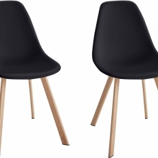 Jedálenská stolička Sary (súprava 2 ks), čierna - 1