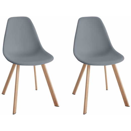 Jedálenská stolička Sary (súprava 2 ks), sivá - 1