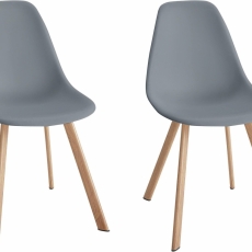 Jedálenská stolička Sary (súprava 2 ks), sivá - 1