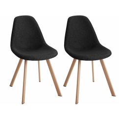 Jedálenská stolička Sary (súprava 2 ks), textil, čierna