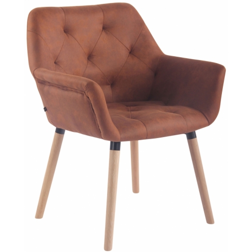 Jedálenská stolička Saugon, hnedá / drevo - 1