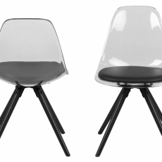 Jedálenská stolička Shada (súprava 4 ks), biela / čierna - 2