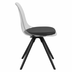 Jedálenská stolička Shada (súprava 4 ks), biela / čierna - 3