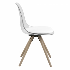 Jedálenská stolička Shada (súprava 4 ks), biela / dub - 3
