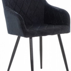 Jedálenská stolička Shila, zamat, čierna - 1