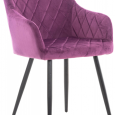 Jedálenská stolička Shila, zamat, fialová - 1