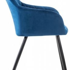 Jedálenská stolička Shila, zamat, modrá - 2
