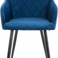 Jedálenská stolička Shila, zamat, modrá - 3