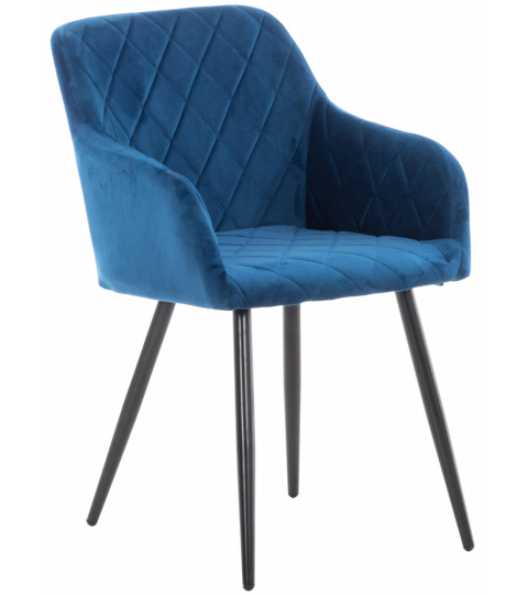 Jedálenská stolička Shila, zamat, modrá