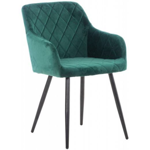 Jedálenská stolička Shila, zamat, zelená - 1