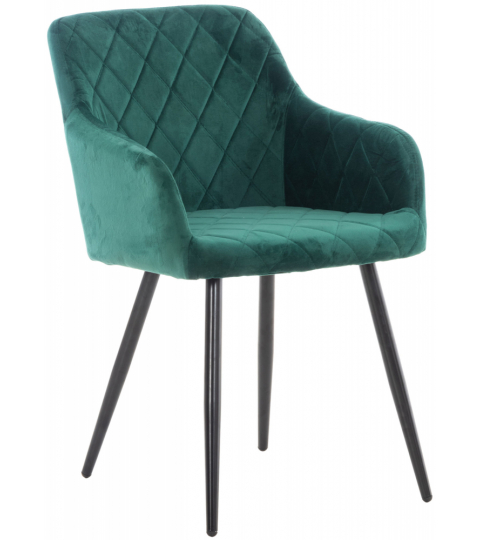 Jedálenská stolička Shila, zamat, zelená