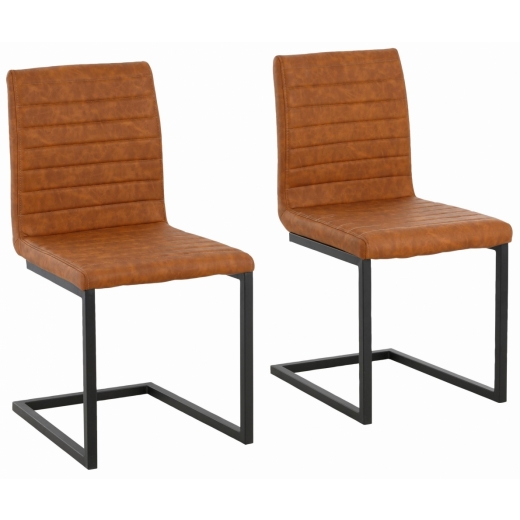 Jedálenská stolička Soe (Súprava 2 ks), koňaková - 1