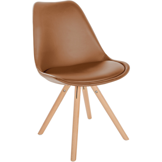 Jedálenská stolička Sofia I, syntetická koža, hnedá - 1