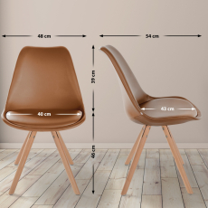 Jedálenská stolička Sofia I, syntetická koža, hnedá - 8