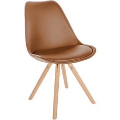 Jedálenská stolička Sofia I, syntetická koža, hnedá