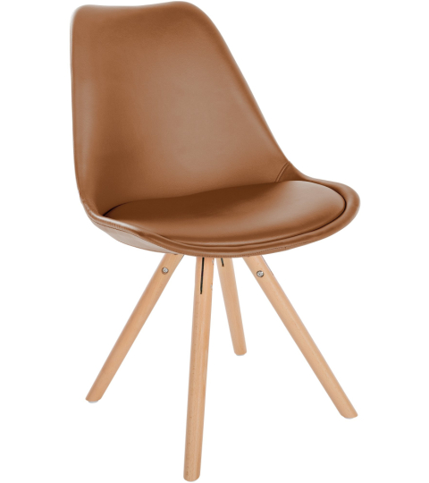 Jedálenská stolička Sofia I, syntetická koža, hnedá