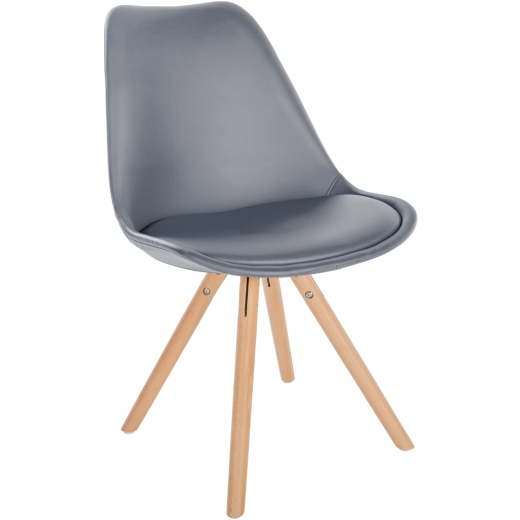 Jedálenská stolička Sofia I, syntetická koža, sivá - 1