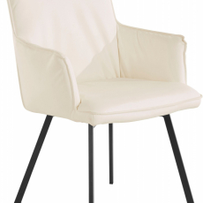Jedálenská stolička Sonja (SADA 2 ks), syntetická koža, biela - 1