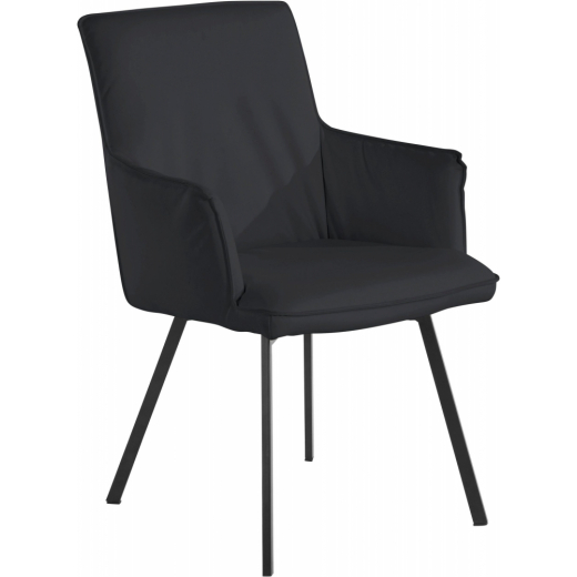 Jedálenská stolička Sonja (SADA 2 ks), syntetická koža, čierna - 1