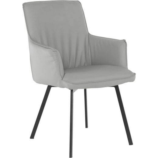 Jedálenská stolička Sonja (SADA 2 ks), syntetická koža, šedá - 1