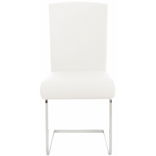 Jedálenská stolička Stafford, syntetická koža, biela - 1
