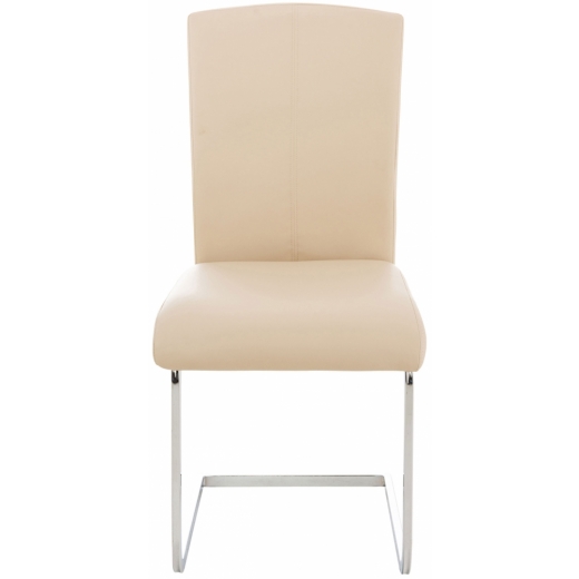 Jedálenská stolička Stafford, syntetická koža, krémová - 1