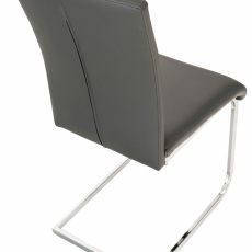 Jedálenská stolička Stafford, syntetická koža, šedá - 3