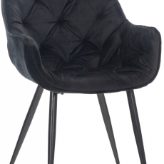 Jedálenská stolička Tanna, zamat, čierna - 1