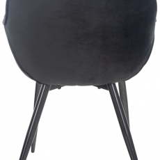 Jedálenská stolička Tanna, zamat, čierna - 4