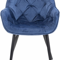 Jedálenská stolička Tanna, zamat, modrá - 2