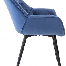 Jedálenská stolička Tanna, zamat, modrá - 3