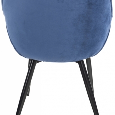 Jedálenská stolička Tanna, zamat, modrá - 4