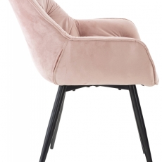 Jedálenská stolička Tanna, zamat, ružová - 3