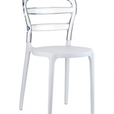 Jedálenská stolička Tante, biela/transparentná - 1