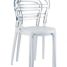 Jedálenská stolička Tante, biela/transparentná - 2